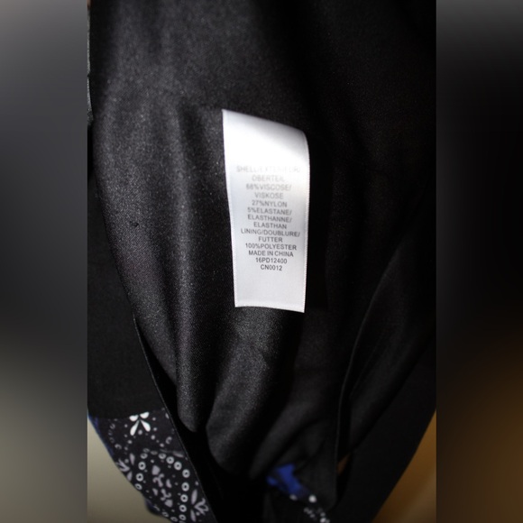 Adrianna Papell Women's Jewel Printed 3/4 Sleeve Fitted Blue Black Dress Size 4 - Picture 7 of 10